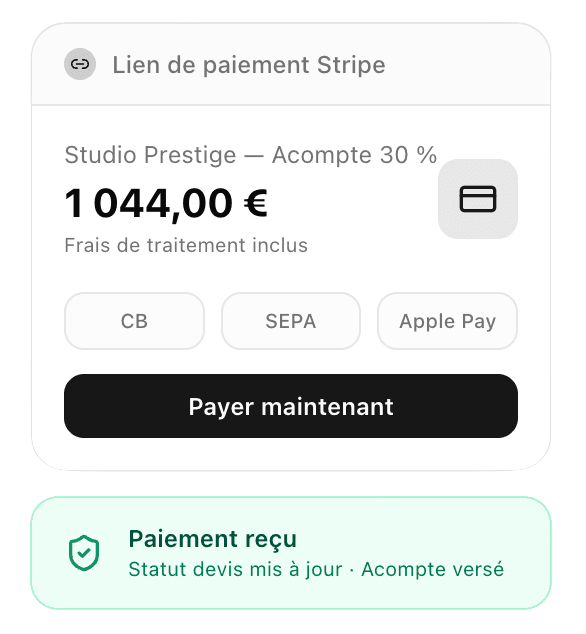 Lien de paiement Stripe DeviX